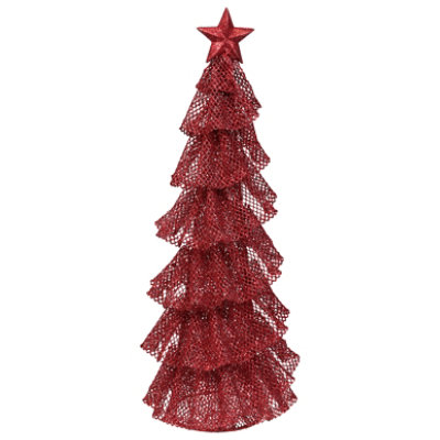 Signature Select 15 Inch Glitter Mesh Tree Red - Each - Image 2
