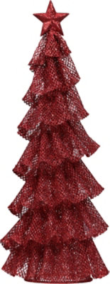 Signature Select 15 Inch Glitter Mesh Tree Red - Each - Image 3