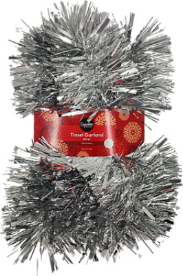 Signature Select 12 Feet Tinsel Garland Silver - Each - Image 1