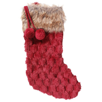 Signature Select 19 Inch Faux Fur Stocking Red - Each - Image 2