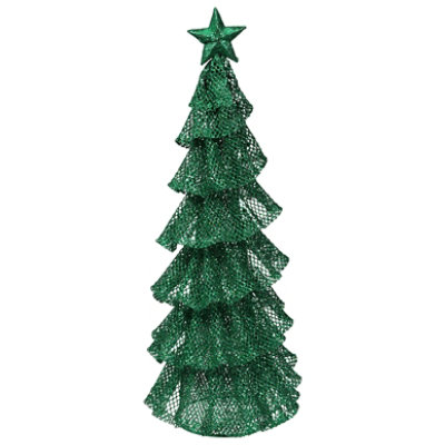 Signature Select 15 Inch Glitter Mesh Tree Green - Each - Image 1
