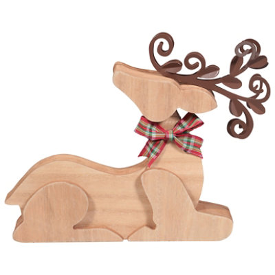Signature Select 9 Inch Wood Reindeer Laying - Each - Image 2