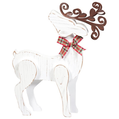 Signature Select 9 Inch Wood Reindeer Standng - Each - Image 1