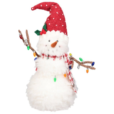 Signature Select 16 Inch Fuzzy Snowman With Hat - Each - Image 1