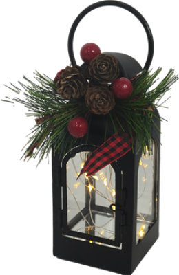 Dec 6.5in Lu Metal Lantern Black - Each - Image 1
