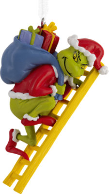 Hallmark Grinch On Ladder Ornament - Each - Image 1