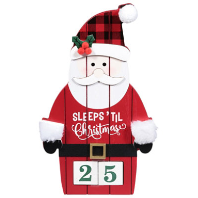 Signature Select Wood Advent Calndar Santa - Each - Image 1