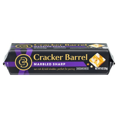 Cracker Barrel Marbled Sharp Cheddar Cheese 8 Oz Chunk - 8 OZ - Image 1