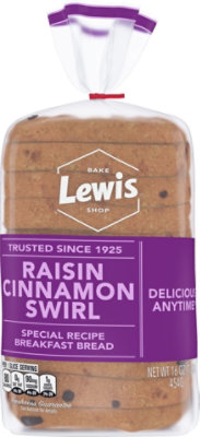 Lewis Bake Shop Raisin Cinnamon Swirl Bread - 16 OZ - Image 1