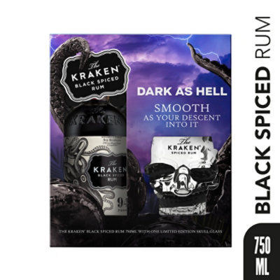 Kraken Rum Black Spiced 94w/skull - 750 ML - Image 1