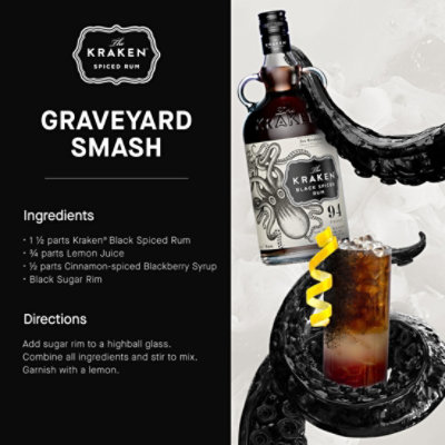 Kraken Rum Black Spiced 94w/skull - 750 ML - Image 3