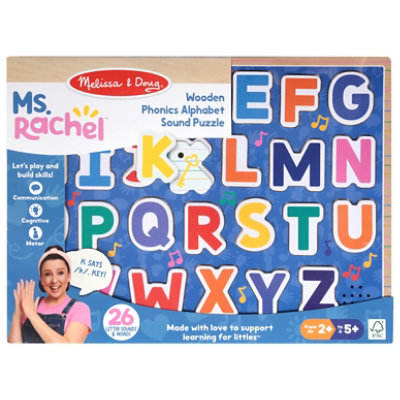 Melissa & Doug Ms. Rachel Wooden Phonics Alphabet Sound Puzzle - Each - Image 1