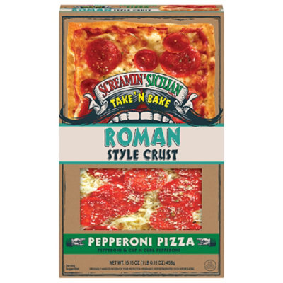 Screamin Sicilian Take & Bake Pepperoni Roman Style Pizza - 16.15OZ