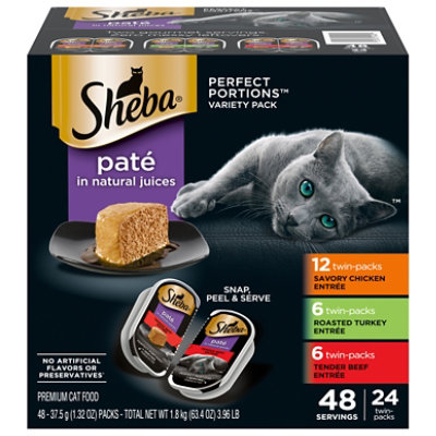 Sheba Perfect Portion Pate Chicken/rosted Turky/beef Mvp - 24-2.64OZ - Image 4