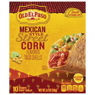 Old El Paso Mexican Style Street Corn Flavored Taco Shells 10 Count - 5.4 OZ - Image 1