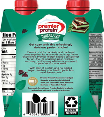 Premier Protein Winter Mint Chocolate Shake - 4-11 FZ - Image 5
