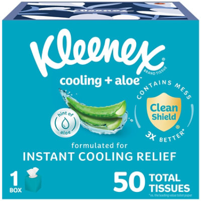 Kleenex Cooling + Aloe Facial Tissues 50 Tissues Per Box - Each - Image 1