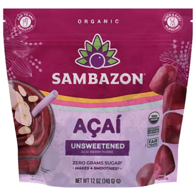 Sambazon Acai Unsweetened Globes, Unsweetened Acai Berry Puree 12oz - 12 OZ - Image 2