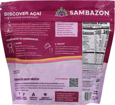 Sambazon Acai Unsweetened Globes, Unsweetened Acai Berry Puree 12oz - 12 OZ - Image 5