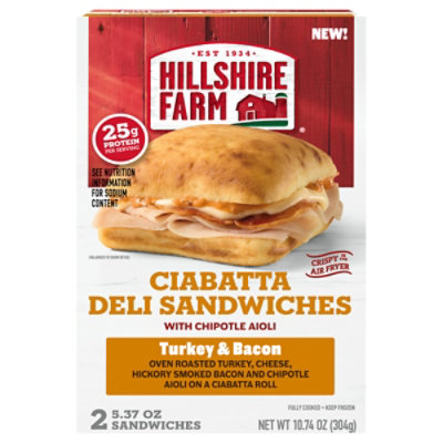 Hillshire Farm Turkey & Bacon Ciabatta Deli Sandwiches - 2 Count - Image 4