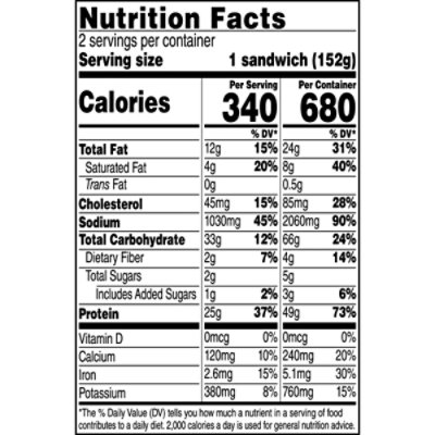 Hillshire Farm Turkey & Bacon Ciabatta Deli Sandwiches, 2 Ct - 10.74OZ - Image 3
