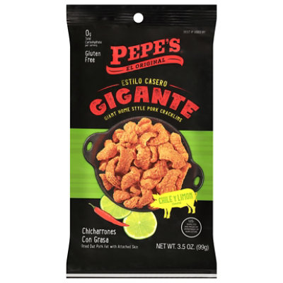 Pepes El Original Cracklins Chile Limon Gigante - 3.5 OZ - Image 1