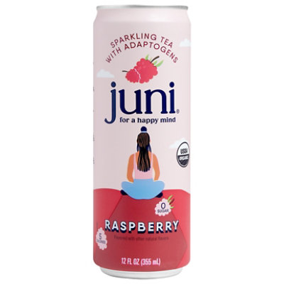 Juni Sparkling Tea Raspberry 12fz - 12 FZ - Image 1