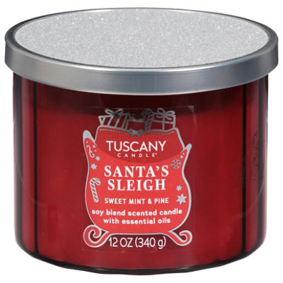 Tsncy Santa Sleigh Glass Candle - 12 OZ - Image 1