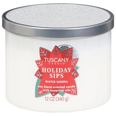 Tuscany Candle Holiday Sips Glass Candle - 12 Oz - Image 1
