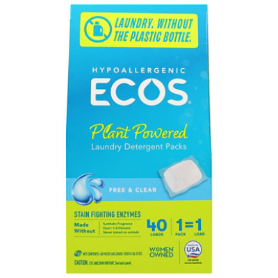 Ecos Laundry Detergent Packs Free & Clear - 40 Ct. - 40 CT - Image 1