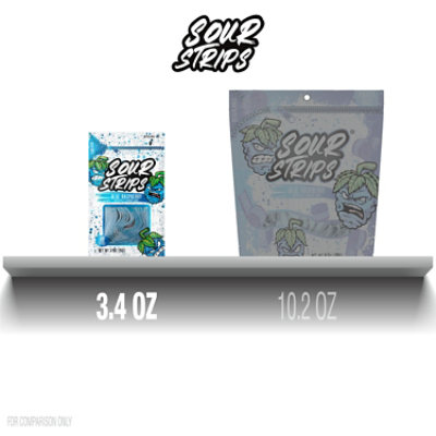SOUR STRIPS Blue Raspberry Flavored Chewy Candy Bag - 3.7 OZ - Image 5