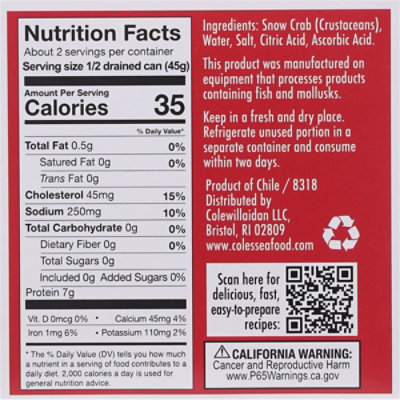 Coles Wildcaught Snow Crab - 5.3 OZ - Image 5