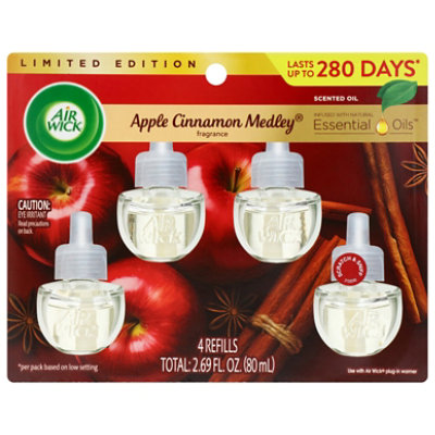 Air Wick Plug in Apple Cinnamon Scented Oil Refills - 4-0.67 Fl.Oz. - Image 1