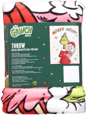Franco Manufacturing Grinch Fleece Throw Blanket - Each - Image 3