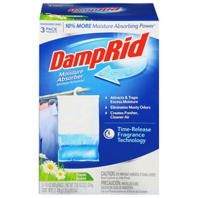 Damprid Hanging Bag Moisture Absorber Fresh Scent 15.4oz 3pk - 15.4 OZ - Image 1