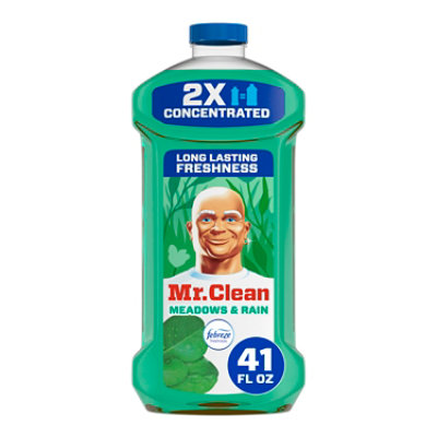 Mr. Clean Multi-surface Cleaner 2x Concentrated, With Febreze Freshness Meadows & Rain - 41 Fl. Oz - 41 FZ - Image 1