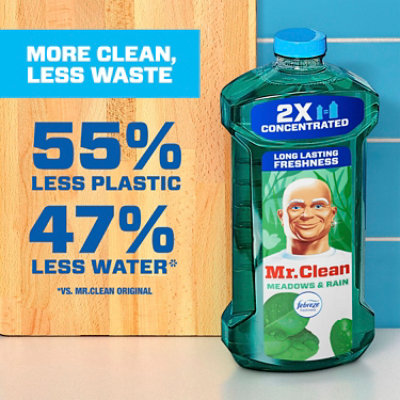 Mr. Clean Multi-surface Cleaner 2x Concentrated, With Febreze Freshness Meadows & Rain - 41 Fl. Oz - 41 FZ - Image 5
