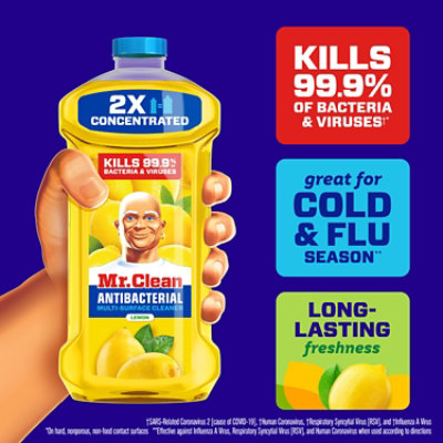 Mr. Clean Antibacterial Multi-surface Cleaner 2x Concentrated, Lemon - 41 Fl. Oz. - 41 FZ - Image 2