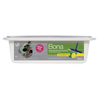 Bona Disposable Wet Cleaning Pads For Hard-surface Floors, Lemon Mint Scent - 12 Ct. - 12 CT - Image 2