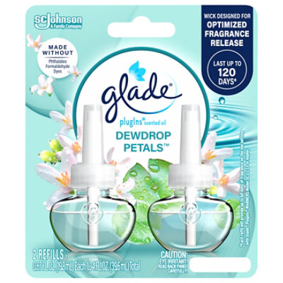 Glade Plugins Scented Oil Refills, Dewdrop Petals - 2-.67 Fl. Oz. - 2-.67FZ - Image 1