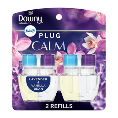Febreze Plug Downy Infusions Calm Scented Oil Refill, Lavender & Vanilla Bean 2-.87 Fl. Oz - 2-.87FZ - Image 1