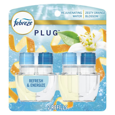 Febreze Plug Scented Oil Refill Refresh & Energize, Zesty Orange Blossom - 2-.87 Fl. Oz. - 2-.87FZ - Image 1