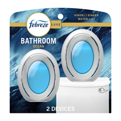 Febreze Luxe Bathroom Air Freshener Ocean, Hinoki, Ginger, Water Lily Scents - 2-.25 Fl. Oz. - 2-.25 FZ - Image 1