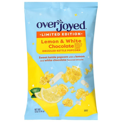 Overjoyed Lemon White Chocolate Drizzled Popcorn - 6 Oz - Image 1