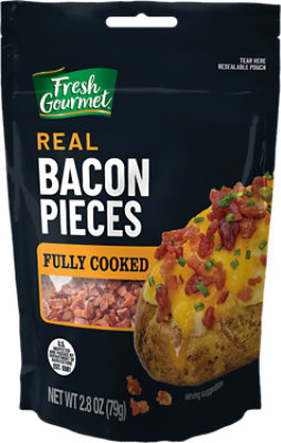 Fresh Gourmet Fully Cooked Real Bacon Pieces - 2.8 Oz - Image 1