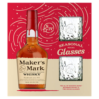 Maker's Mark Bourbon With Rocks Glass - 750 Ml - Image 1