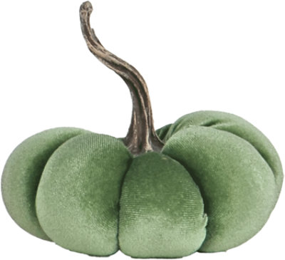 Overjoyed Boutique Velvet Pumpkin Small Green - Each - Image 1