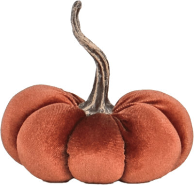 Overjoyed Boutique Velvet Pumpkin Small Orange - Each - Image 1