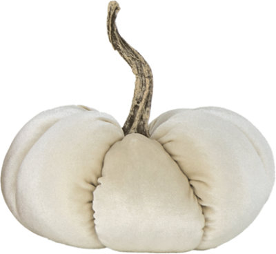 Overjoyed Boutique Velvet Pumpkin Large White - Each - Image 1