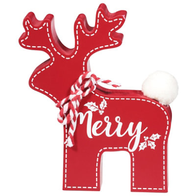 Signature Select 6.5 Inch Chunky Wood Reindeer - Each - Image 2